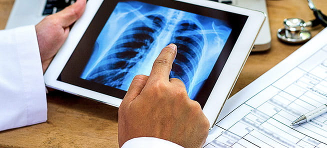 Doctor showing patient results